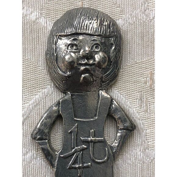 Vintage Metal Decorative Family Handles Measuring Spoons 1/4 1/2 1 tsp & 1 T - Picture 5 of 7